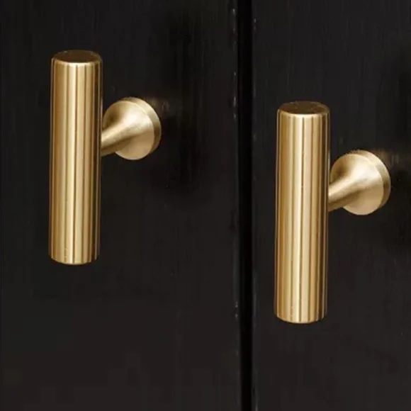 Modern Solid Brass T-Bar Pull for Cabinets and Drawer Handles, Kitchen Hardware - Picture 1 of 4